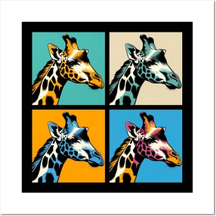 Elegant Pop Art Giraffe Print - Elevate Your Space with Graceful Style! Posters and Art